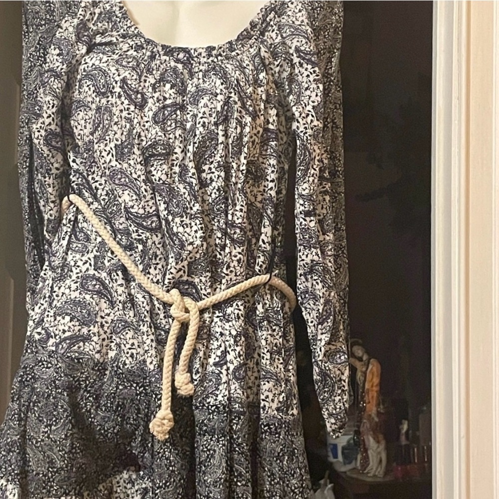 Sam Edelman navy blue and White Long Sleeve Sundress